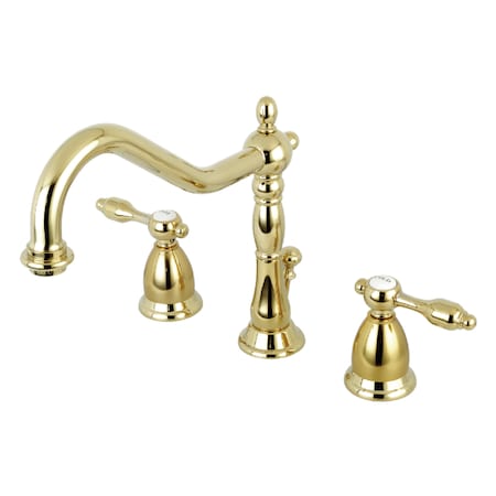 8 Widespread Bathroom Faucet, Polished Brass